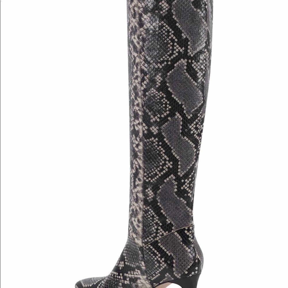 MARC Fisher knee high boots snake embossed stiletto heels size 7M gorpcore - Picture 7 of 8